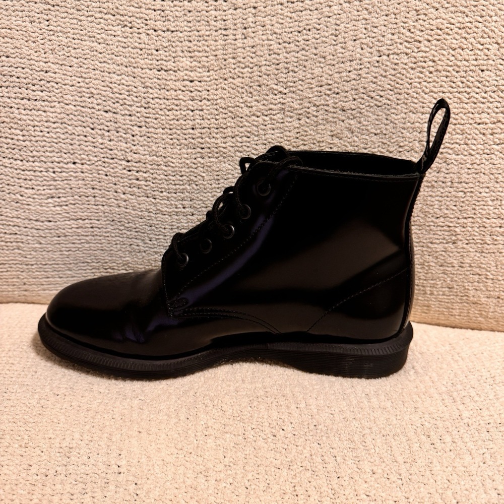 Dr. Martens Emmeline 5 Eye Black Smooth Leather Boots Womens US 8 EU39 - Picture 9 of 16
